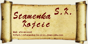 Stamenka Kojčić vizit kartica